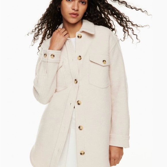 NWT Wilfred Ganna heather bone merino wool shacket - Picture 11 of 15